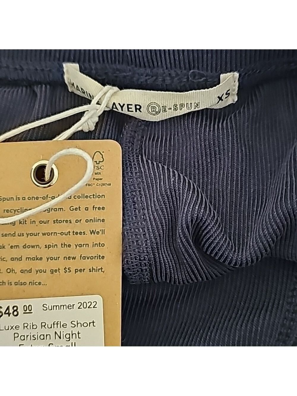 Marine Layer Luxe Rib Ruffle Shorts - Picture 2 of 6